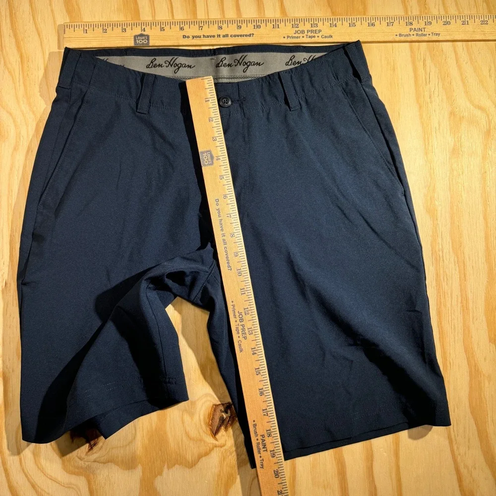 Ben Hogan Mens Performance Golf Shorts Navy Blue Elastic Comfort Stretch Size 32